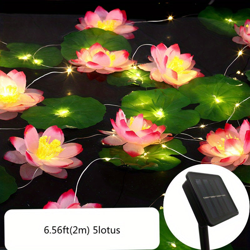SolarLily - Lâmpada de Lótus Artificial a Energia Solar para Decoração de Lagoa de Jardim