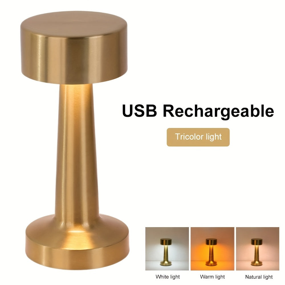 LuxeGlow - Lámpara de mesa inalámbrica de 3 colores con atenuación táctil