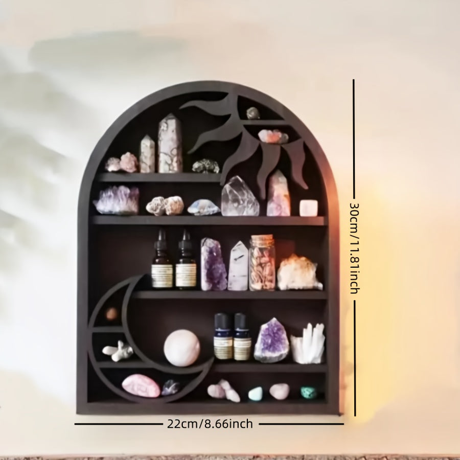 CrystalDisplay - Half Moon Crystal Wall Shelf