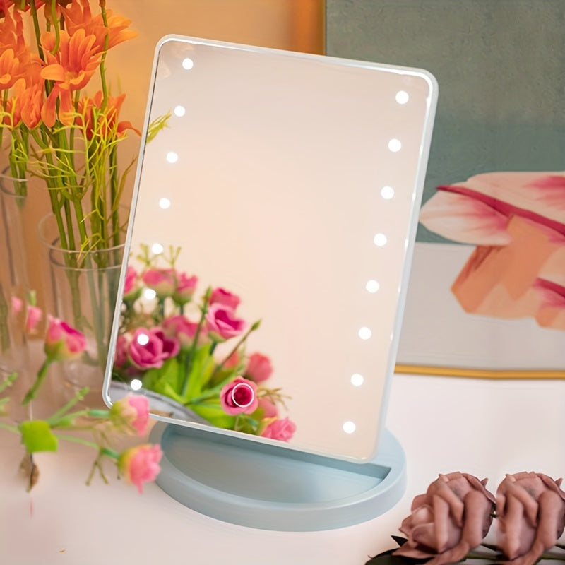 Specchio per Trucco Illuminato 16LED – Alimentazione Doppia, Con Touch Screen e Luminosità Regolabile, Alimentato da USB
