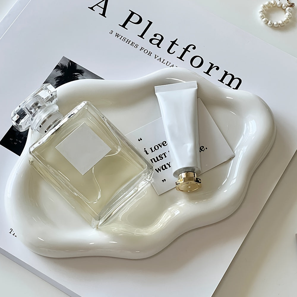 CloudDish - Prato de Nuvem Cerâmico para Joias e Decoração | Estilo Luxuoso e Glamouroso