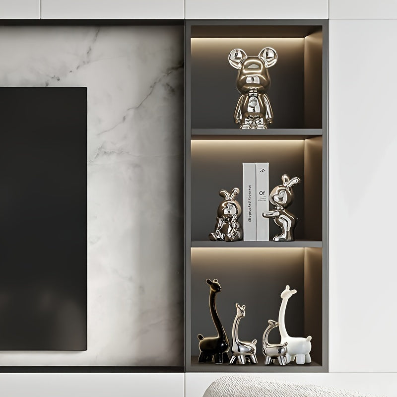 BunnyAnime - Suportes para Livros de Coelhinhos Adoráveis para Decoração da Sala de Estar