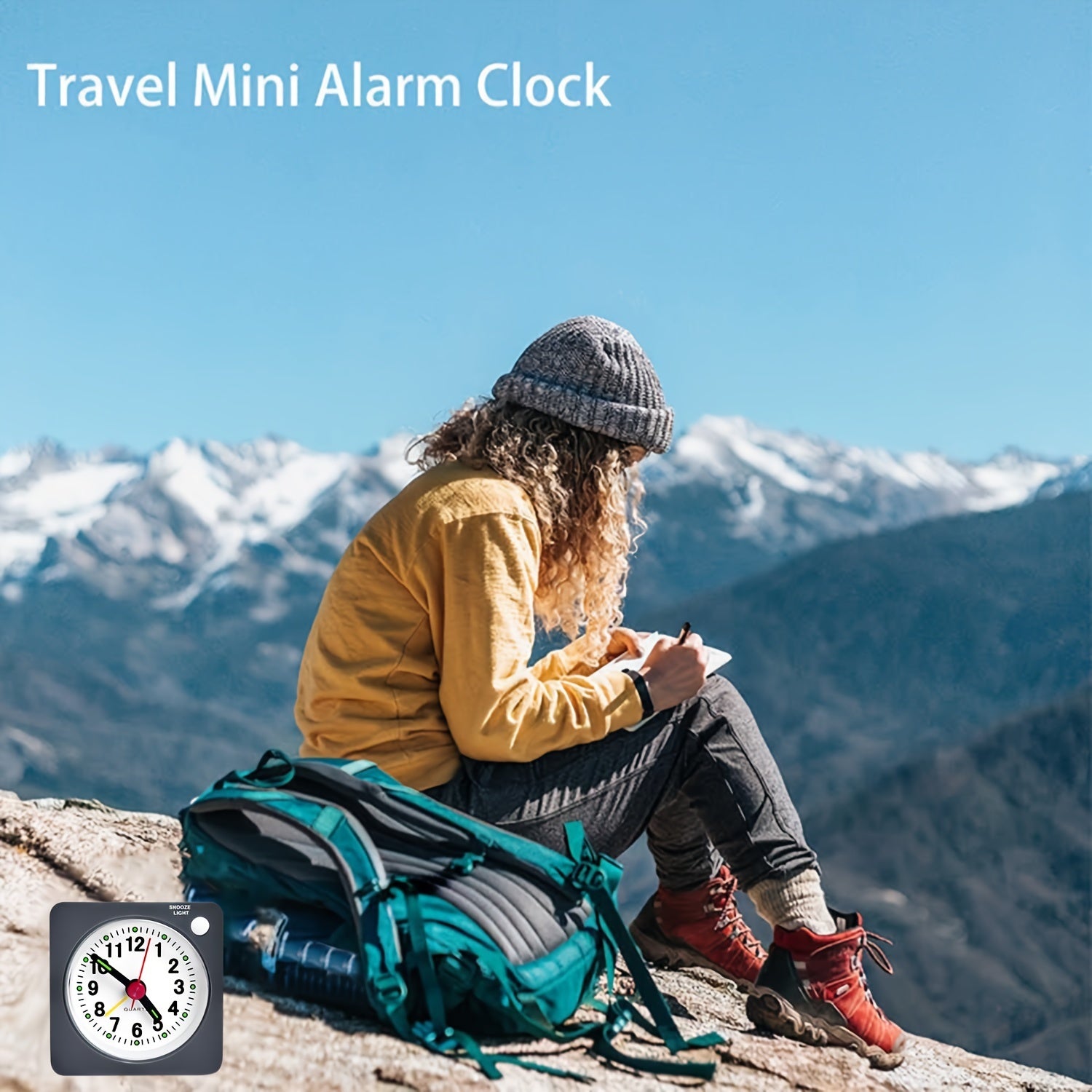 TravelSquare - Compact Travel Clock with Snooze and Night Light