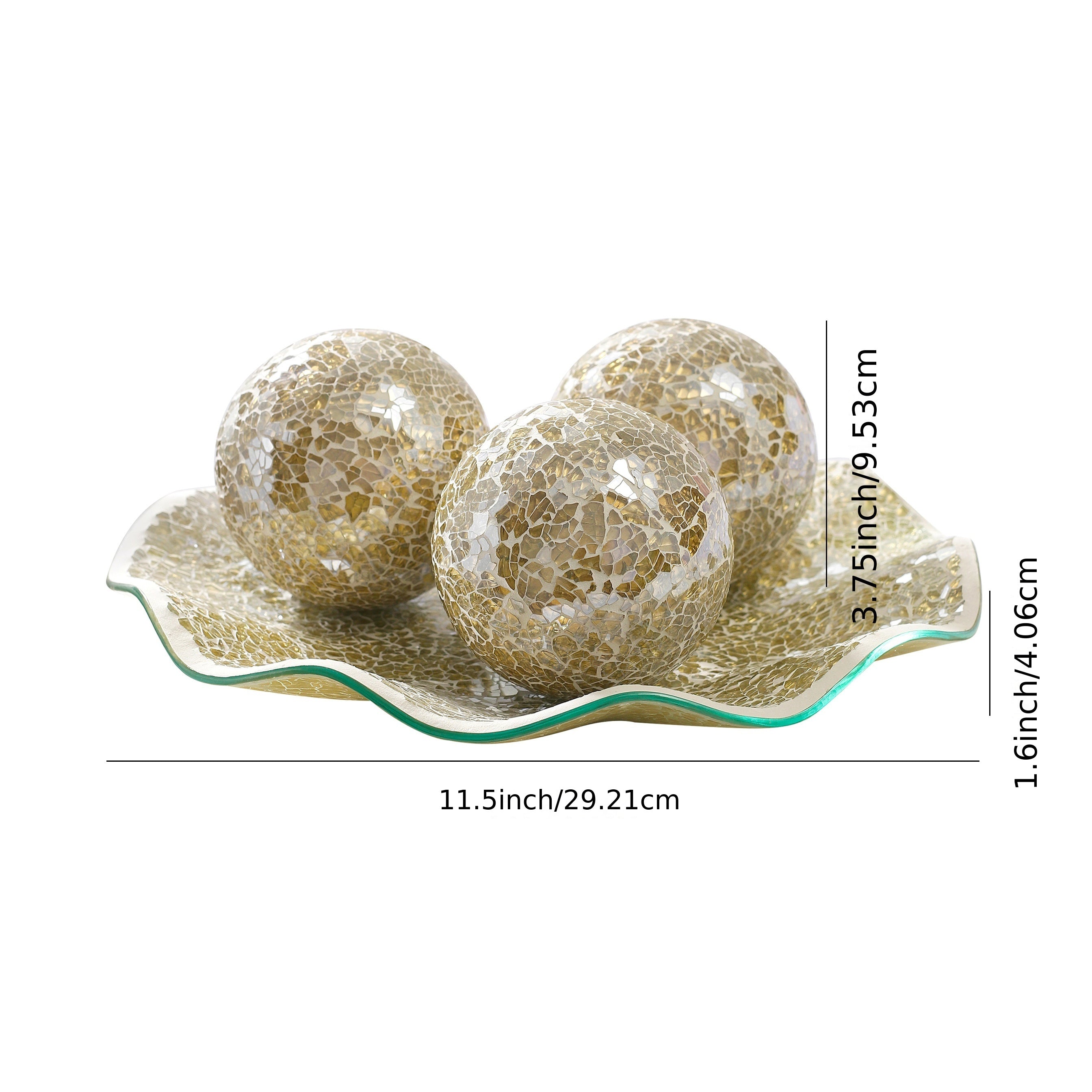 MosaicServe - 4-piece Glass Mosaic Decorative Bowl Set