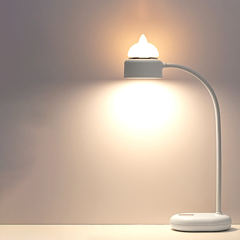 Lâmpada de Mesa Giratória com Gatos Brancos/Rosas/Verdes - Candeeiro Noturno LED Recarregável por USB para Crianças