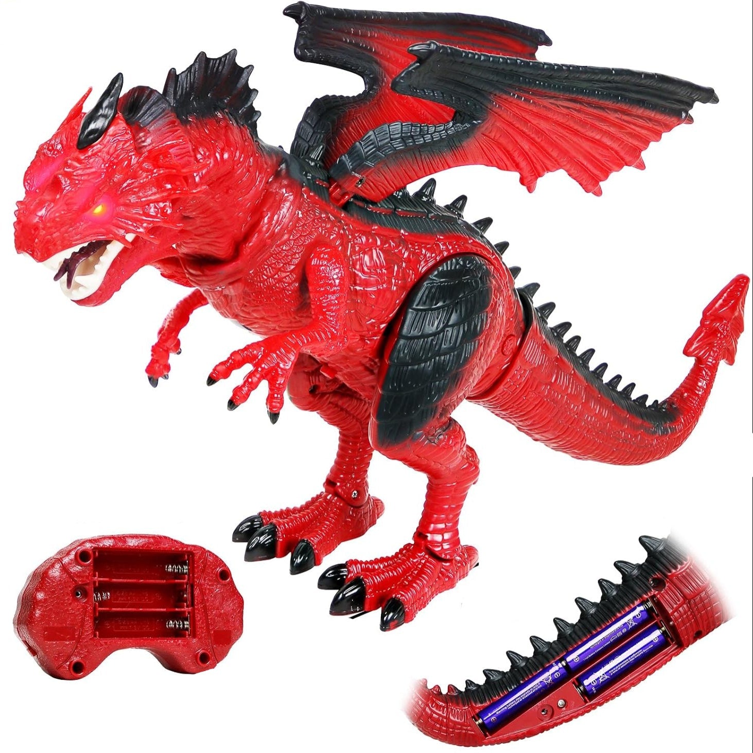 Toy Dragon Remote Control Light Sound Smoke