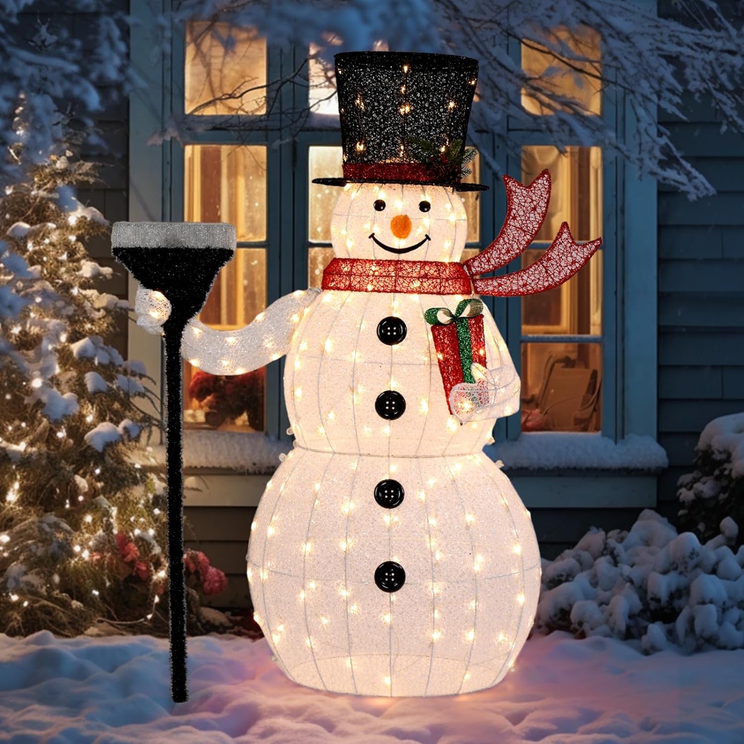 Decoração de Jardim com Pai Natal Luminoso 90 Lâmpadas LED