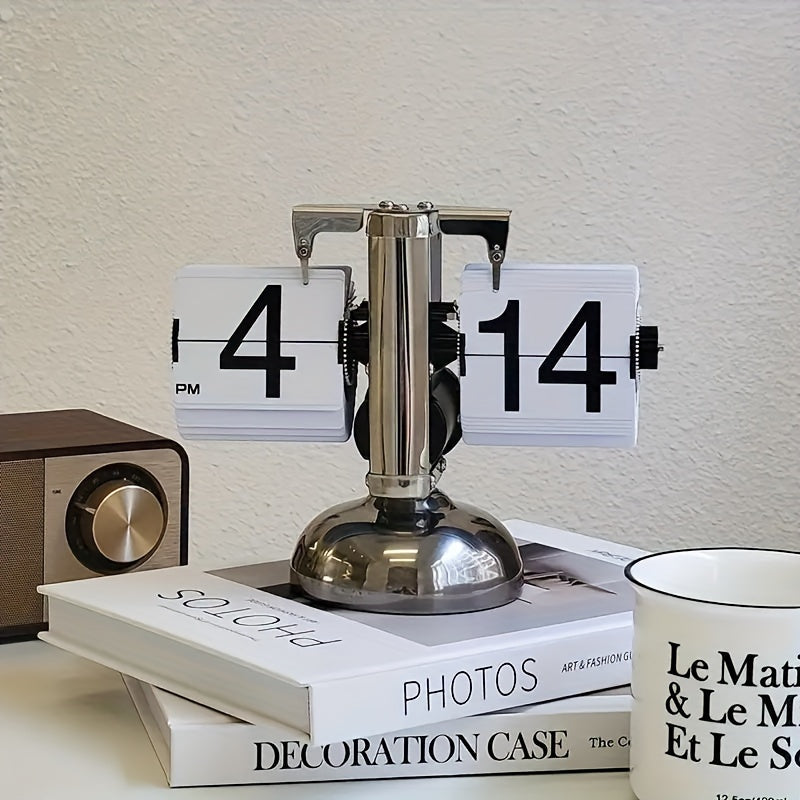 Clocteck Automatische Flip Pagina Klok - Retro Bureauklok voor Thuis en Kantoor Decor