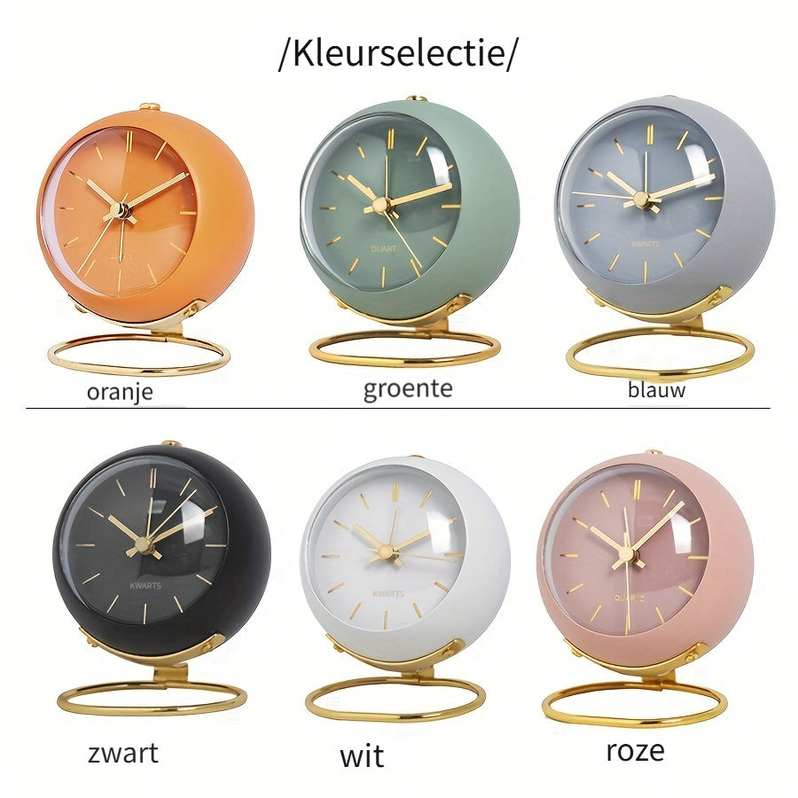 EleganceTime - Sveglia al quarzo elegante con cornice in metallo