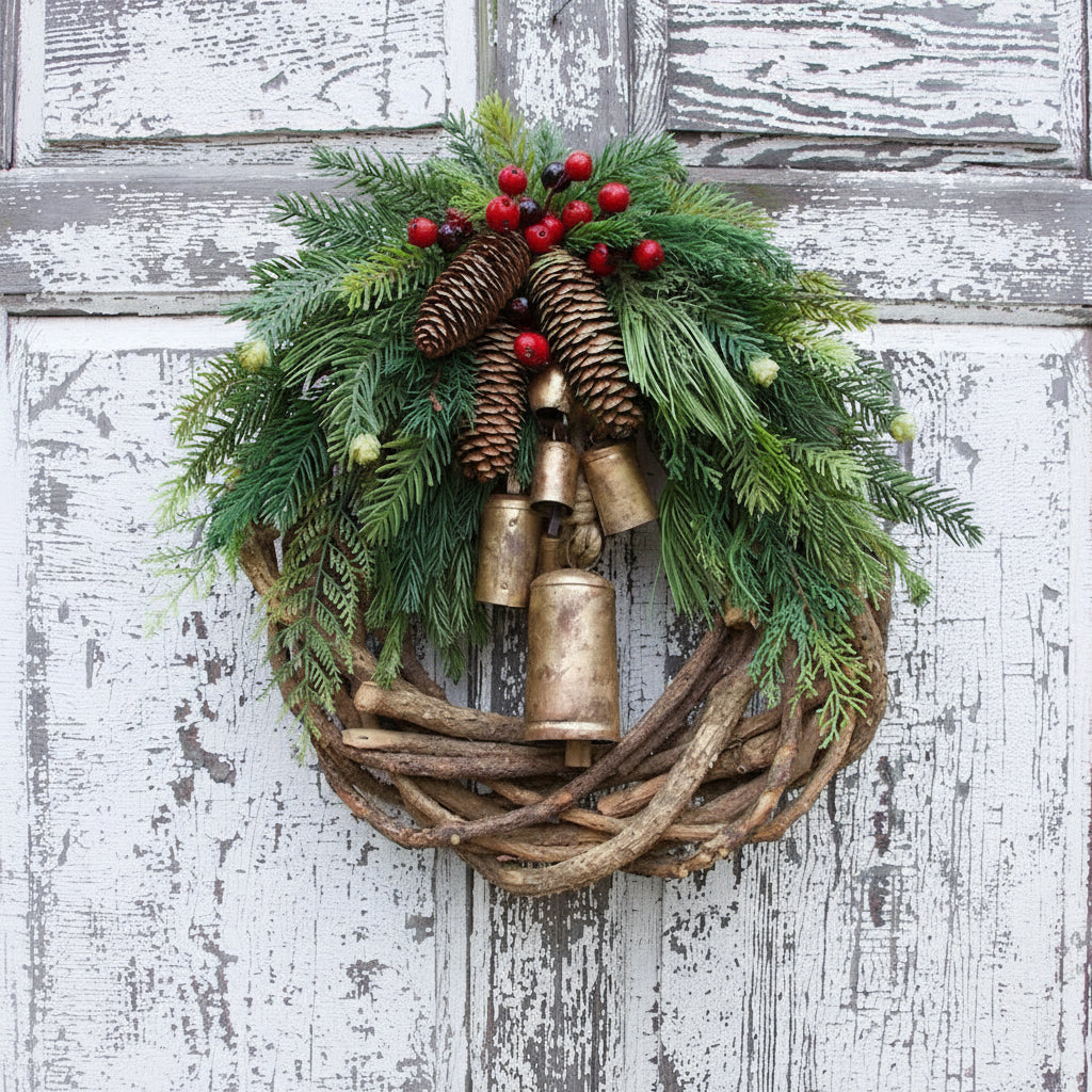 Christmas Wreath Bohemian Style Handmade Festive Atmosphere
