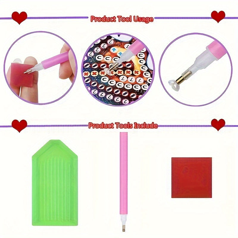 Kit di Pittura Diamante Fai-da-te - Cucciolo Carino & Amici | Arte su Tela Fatta a Mano per Decorazione della Casa | Set di Pittura con Diamanti