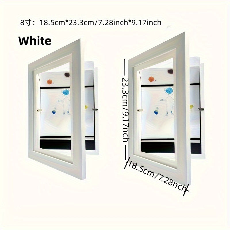 Cornici magnetiche rustiche in legno - Set da 2, A4 e 8 pollici, per una facile esposizione di opere d'arte a casa e in ufficio