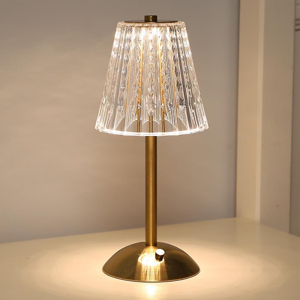 AuraLux - Lámpara de mesa de cristales dorados
