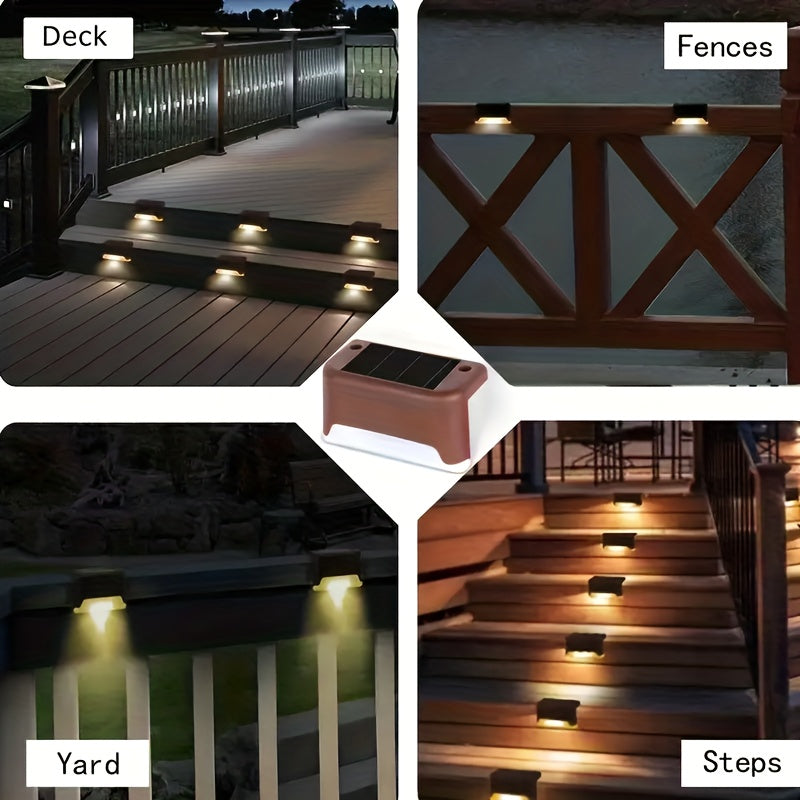 SolarEdge - Lampade da terrazza LED impermeabili, illuminazione per scale a pannello solare