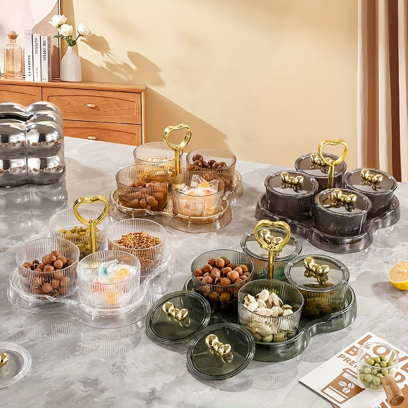 AcrylicServe Set - 4-piece Acrylic Nut & Candy Bowl Set with Lid