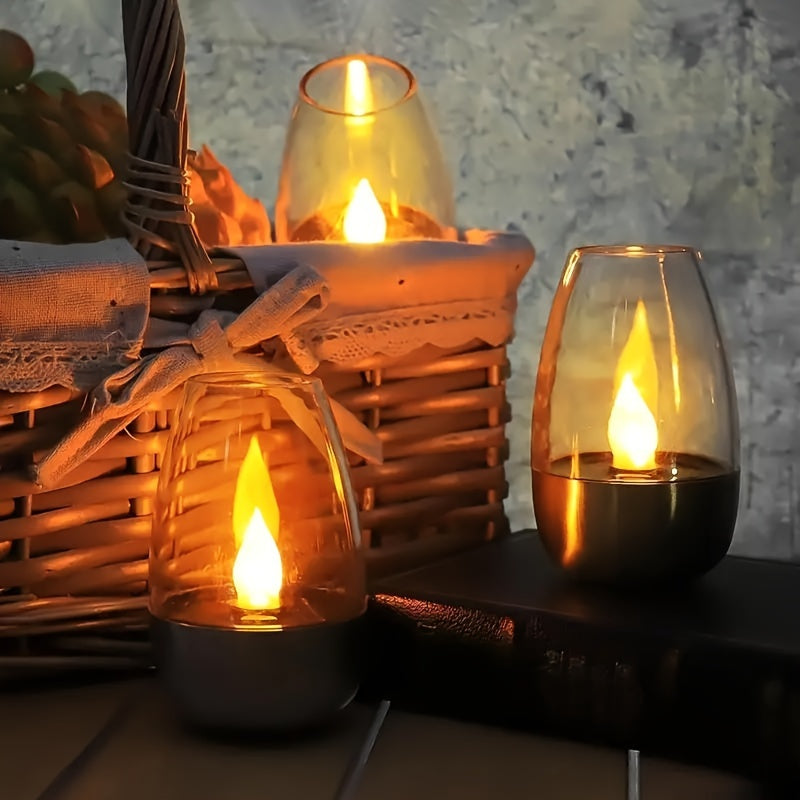 SolarCandle - Vela LED a Energia Solar, Lâmpada Decorativa de Vela Branca Quente