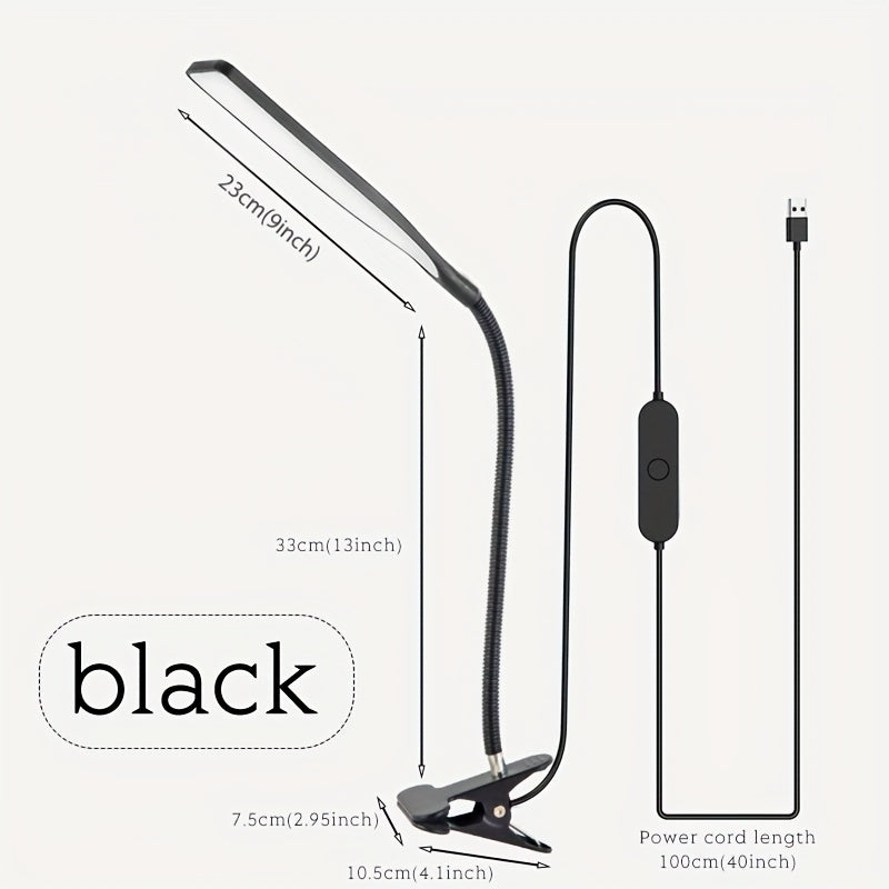 FlexiGlow - Lampada da scrivania LED con collo d'oca e morsetto