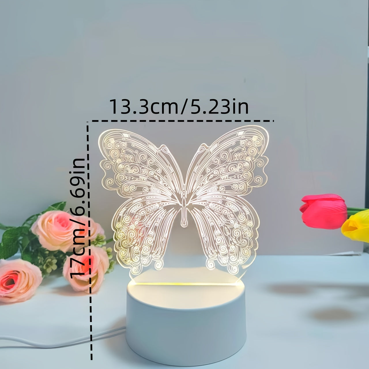 ButterflyGlow - 3D LED Night Lamp with Geometric Design