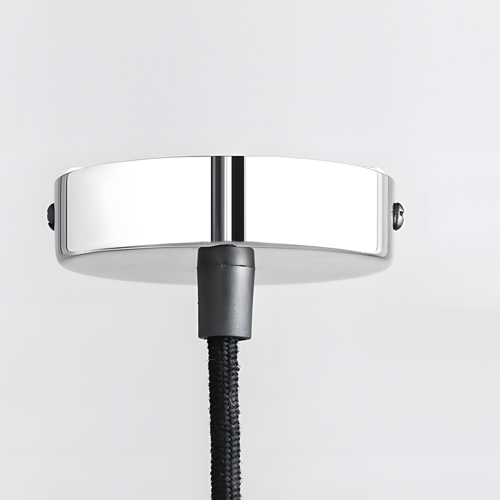 Lampada a sospensione retro 1-Licht con paralume in vetro a strisce