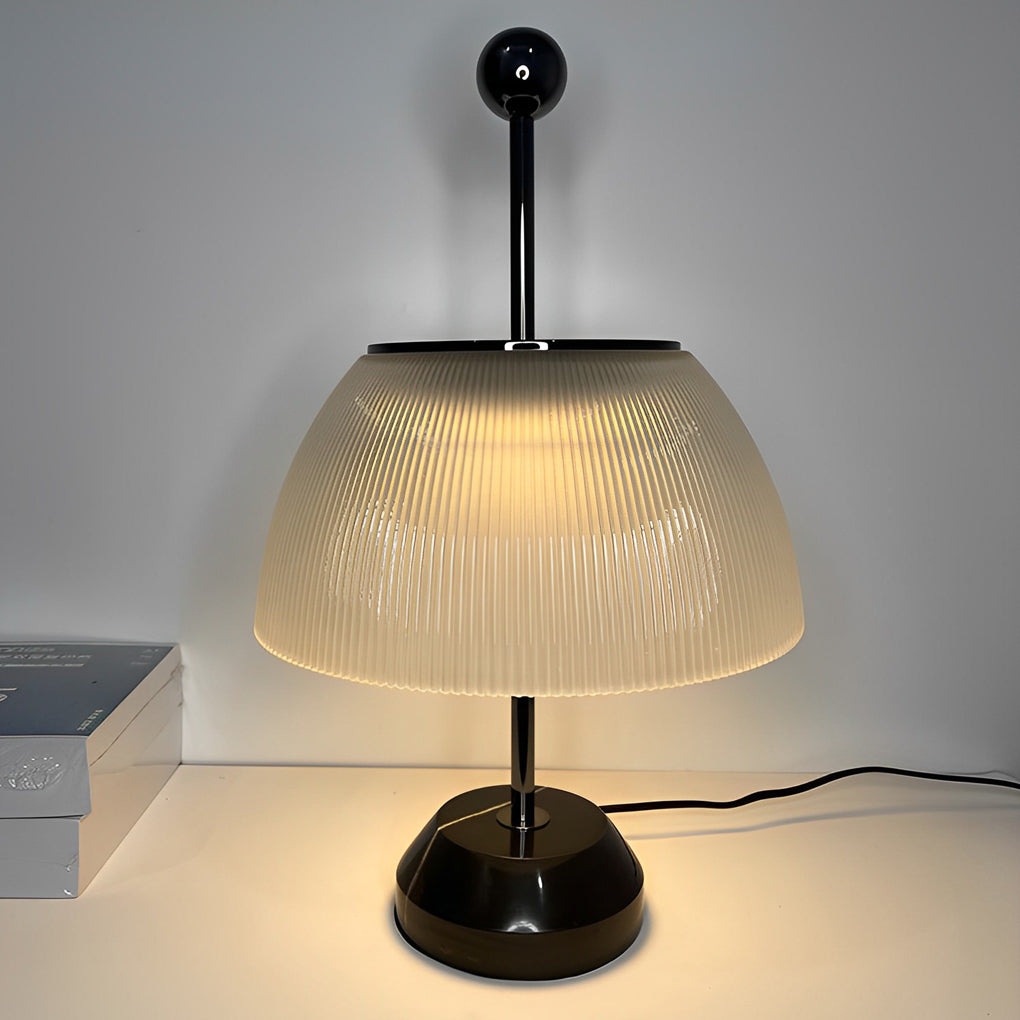 Lampada da tavolo H con paralume in vetro a ciotola Lampada decorativa italiana