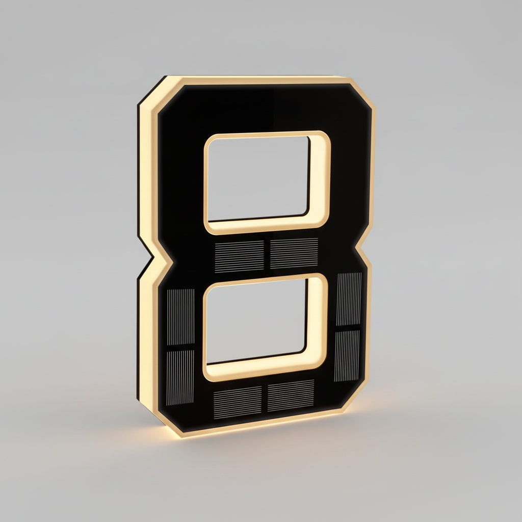 Solar House Number Light LED Display Waterproof Solar Powered