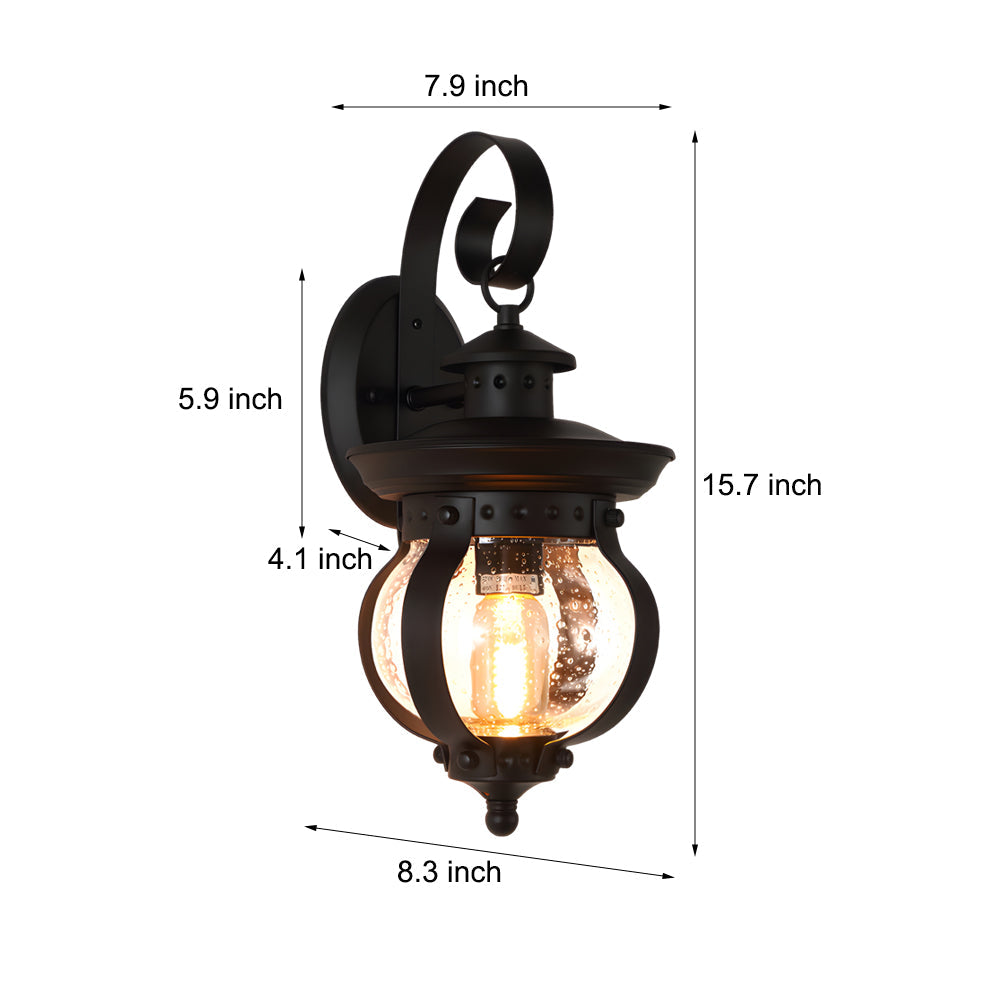 1-Licht LED Lampione da Esterno con Braccio Curvo
