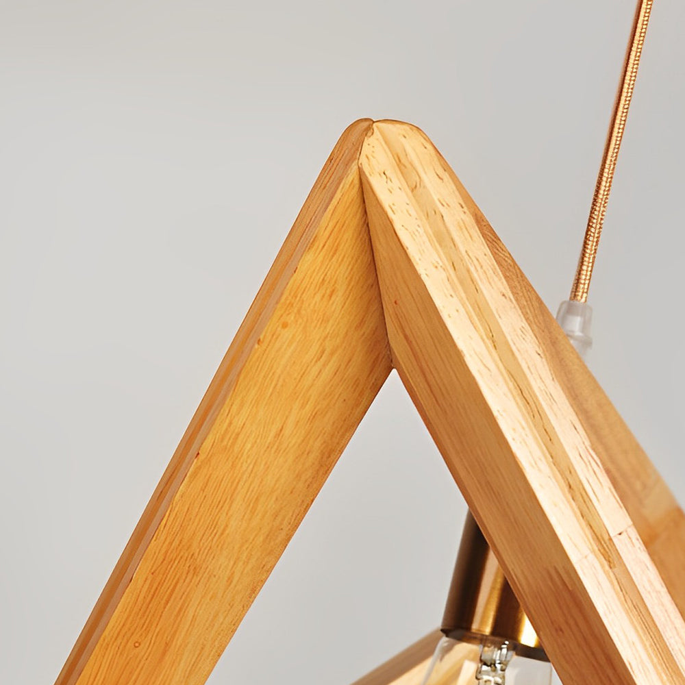NordicFrame - Scandinavian Hanging Lamp with Wooden Frame in Geometric Design