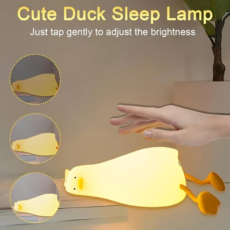 DuckGlow - Cute Duck Night Light with USB Rechargeable Battery and Dimmable Light
