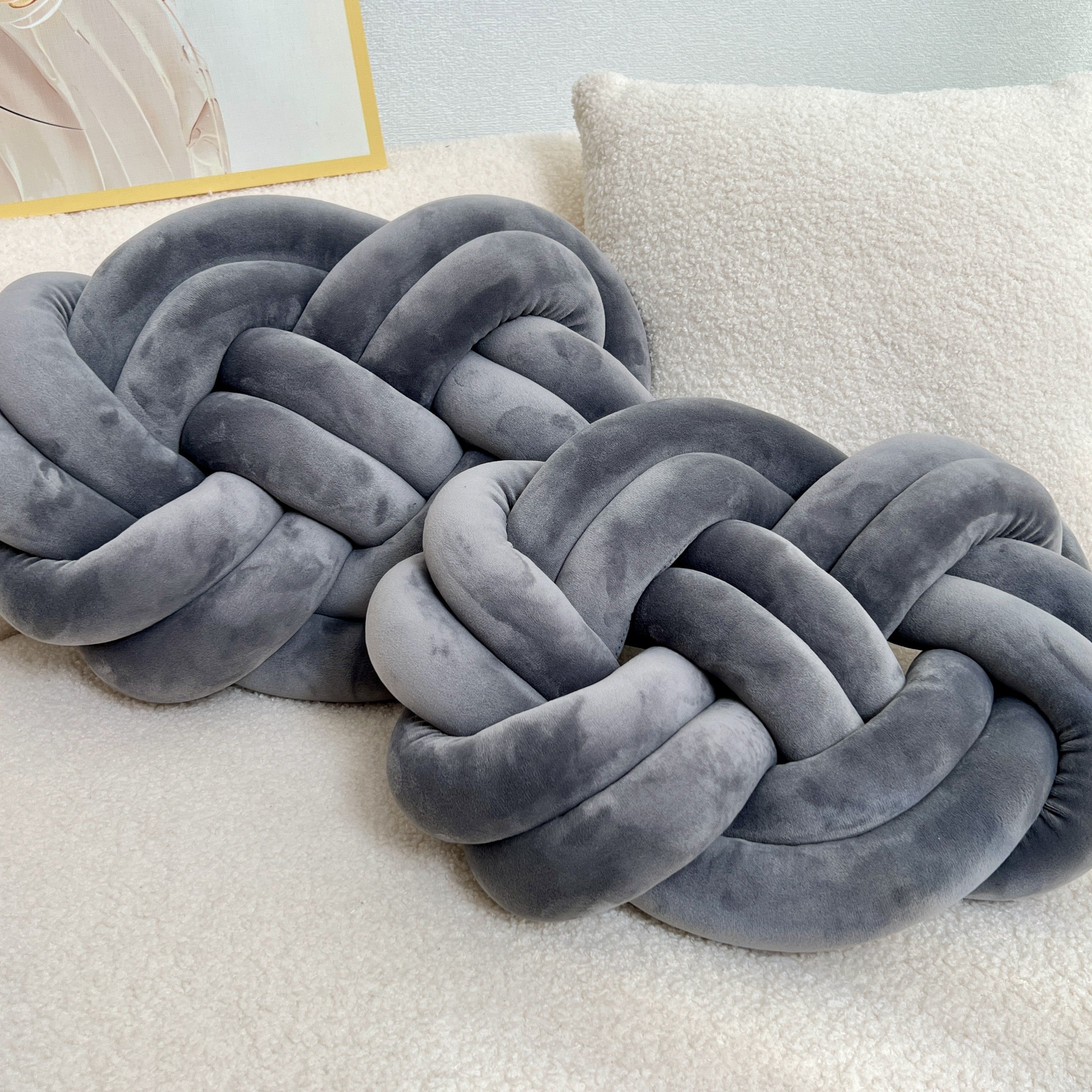 2 Pieces Button Ball Cushions - Soft Plush Cushions, Decorative Cushions for Bed, Sofa, and Living Room