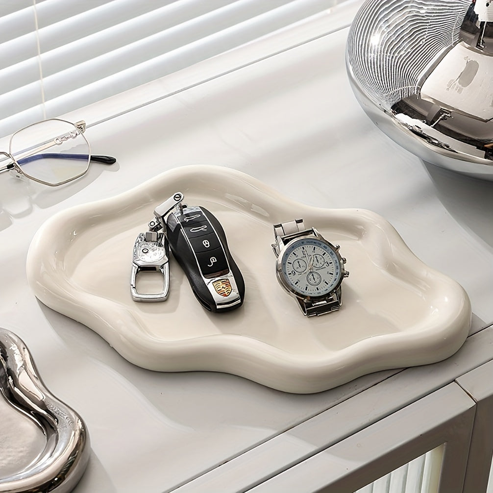 CloudDish - Large Cloud-Shaped Ceramic Jewelry Dish | For Necklaces, Earrings & Glasses