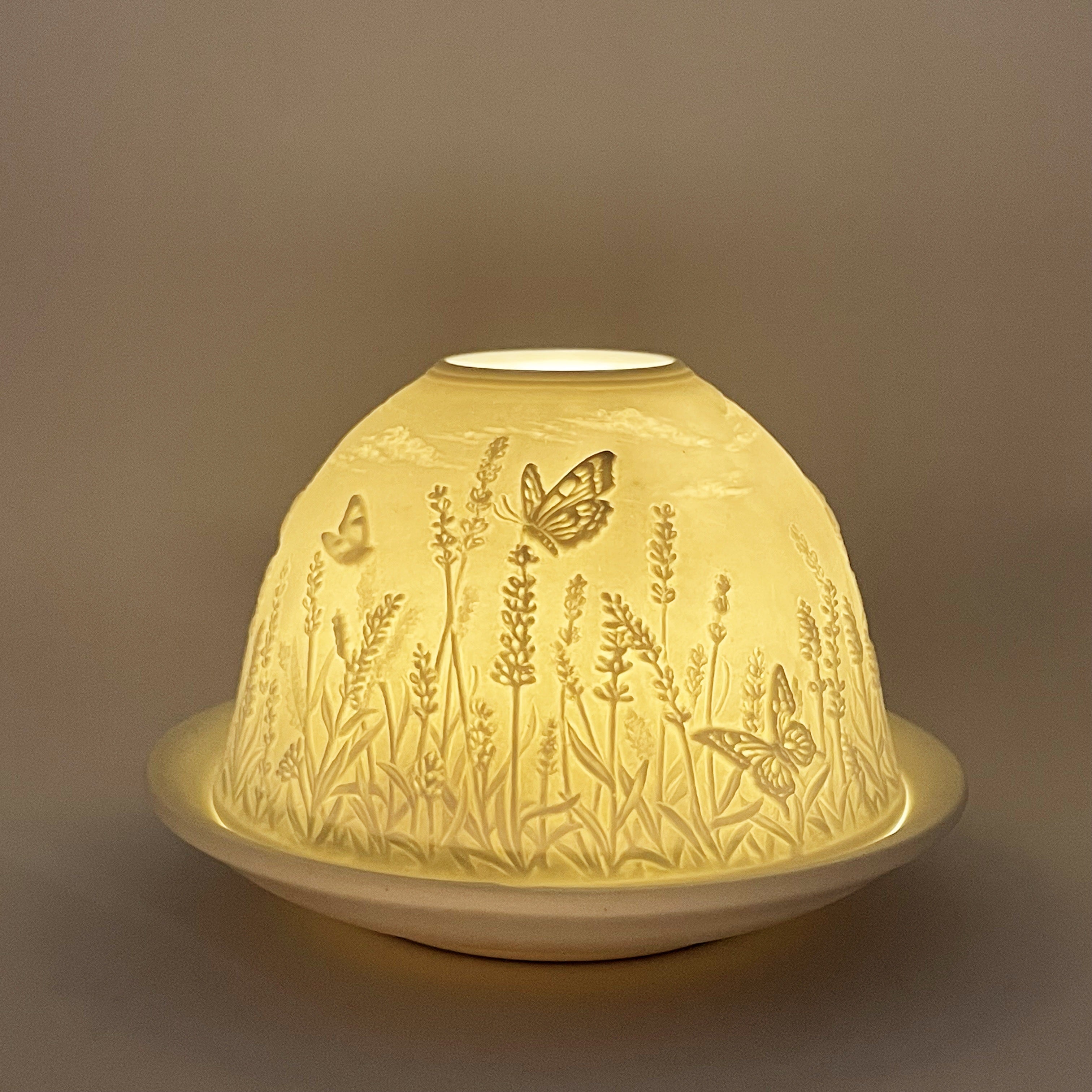 Conjunto de Castiçais de Porcelana - Design de Borboleta de Alfazema, Suporte de Velas 3D para Decoração de Sala de Estar e Mesa de Jantar