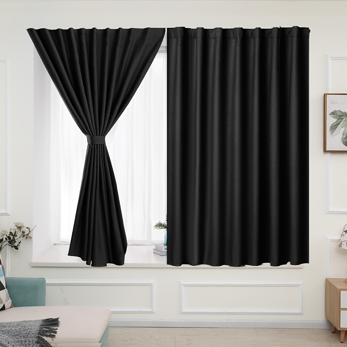 Blackout Curtains - 2 Pieces Blackout Curtain Panels for Bedroom and Living Room