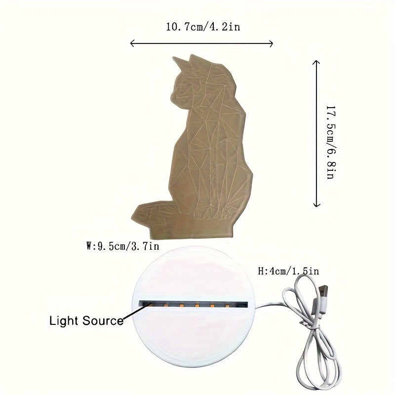 KatLicht - Geometric 3D Night Lamp USB Table Lamp