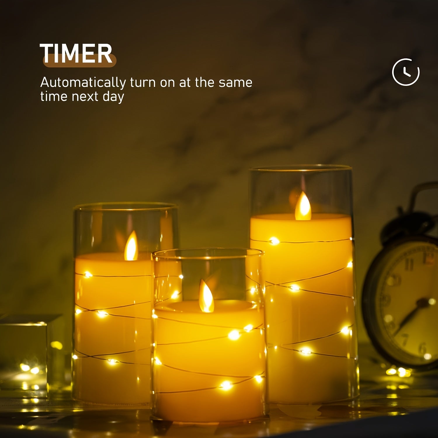 3-piece Romantic LED Candles with Remote Control - Adjustable Brightness and Timer Function, Ideal for Parties, Weddings, and Hotel Decoration