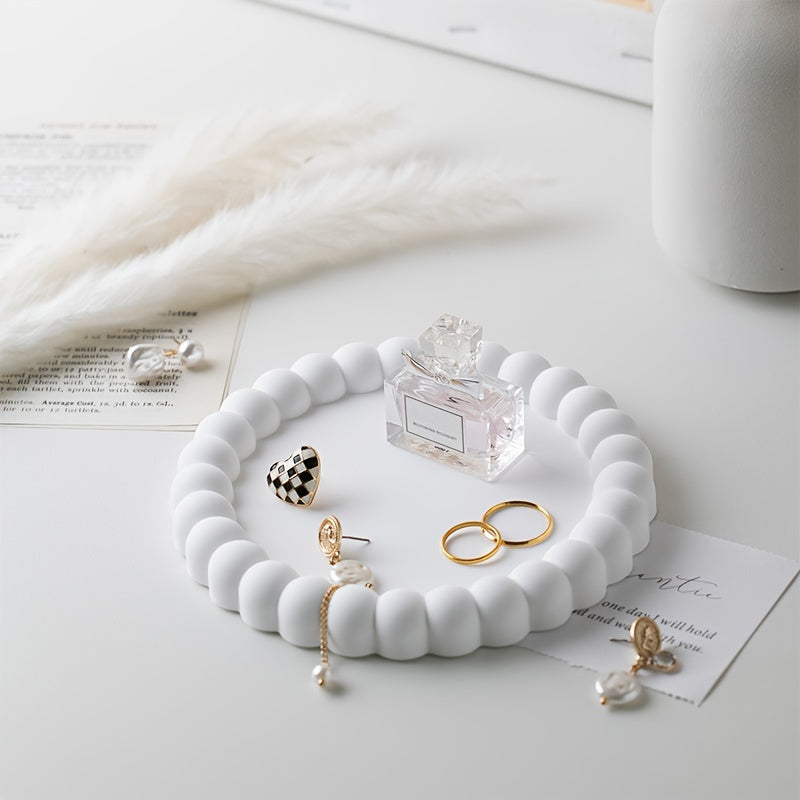 RingTray - Prato Redondo Branco para Joias | Para Anéis, Brincos e Chaves