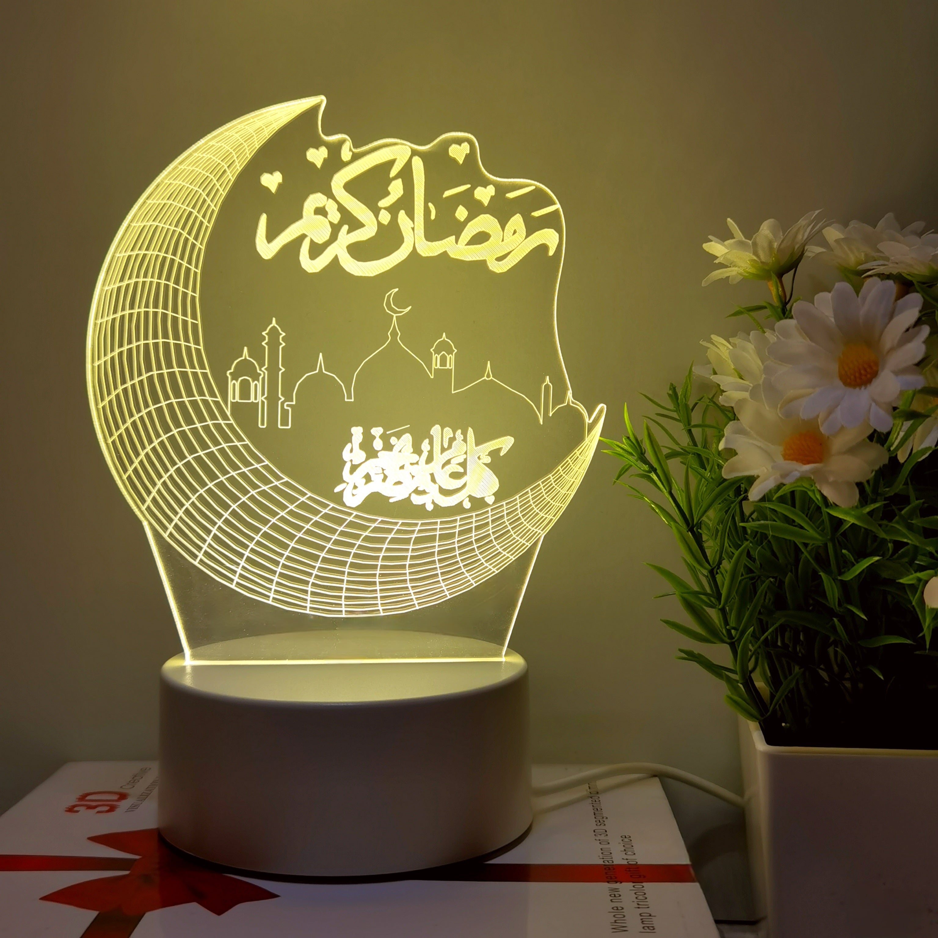 MoonPalace - 3D Night Lamp with 7 Colors Touch Control