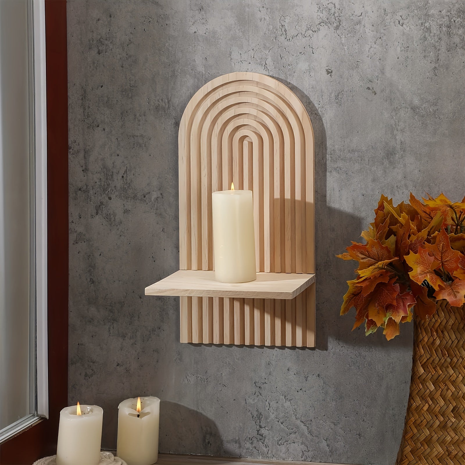 BohoRainbow - Bohemian Wooden Rainbow Wall Shelf for Decoration and Storage