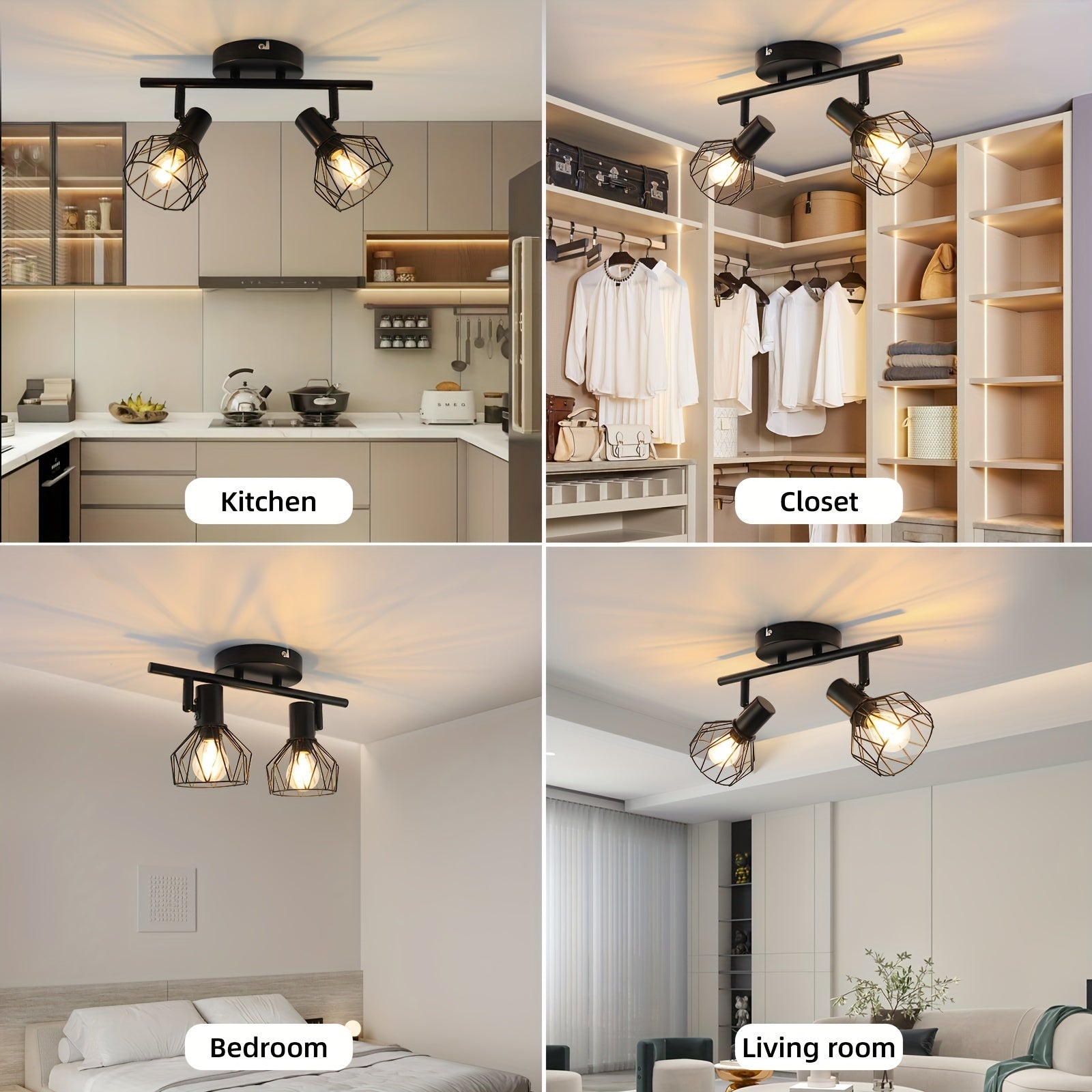 SpotFlex - Swiveling LED Ceiling Spot with 2 E14 Bulbs Black
