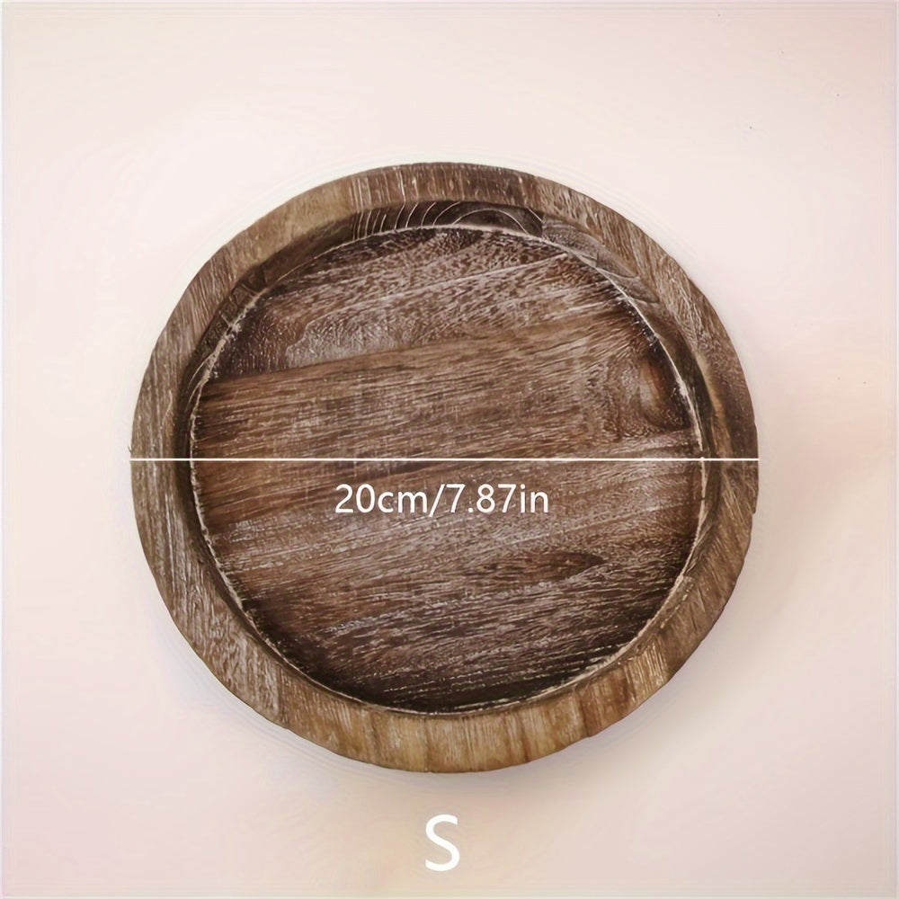 RusticBowl - Taça Redonda de Madeira | Suporte Rústico para Velas e Decoração de Natal
