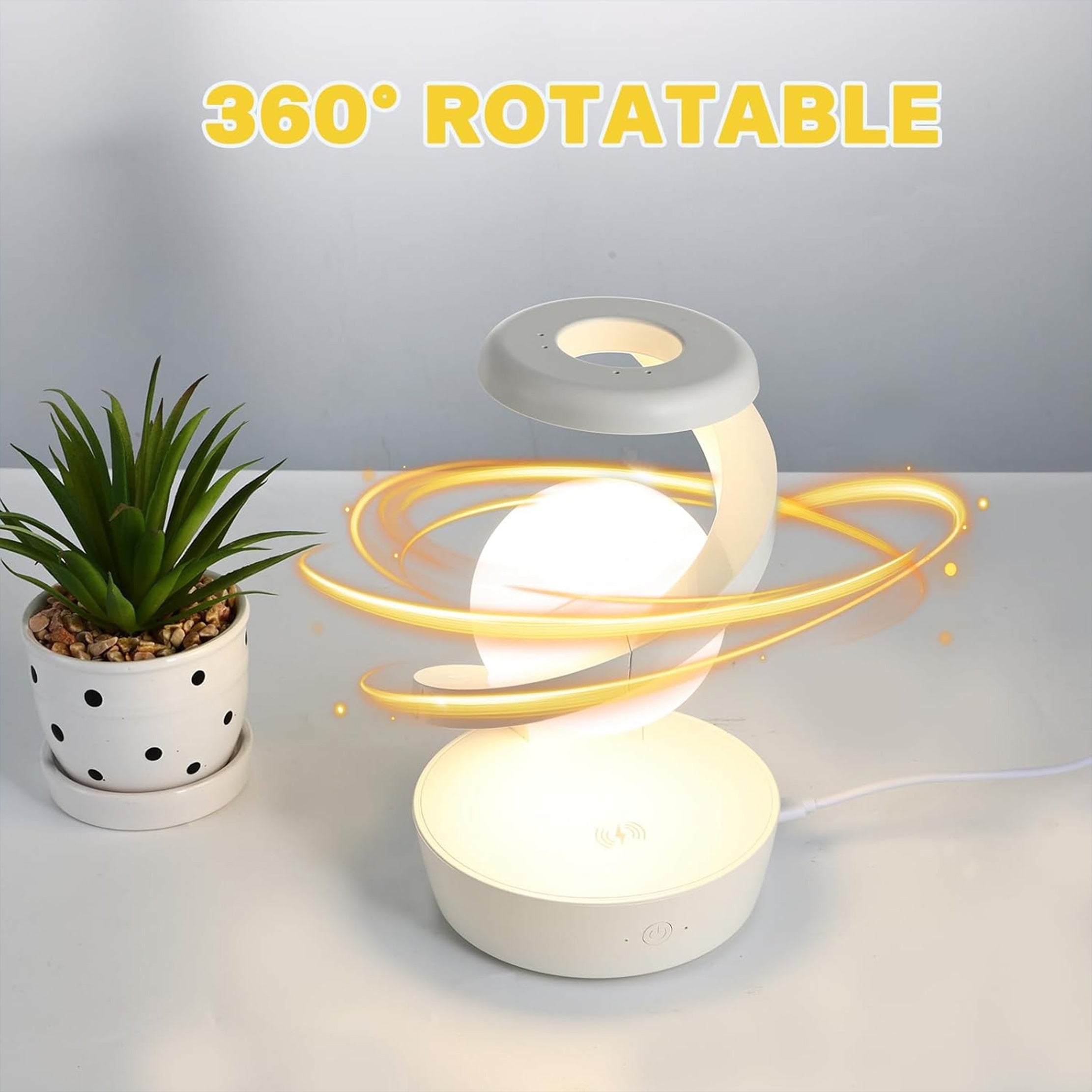 GestureGlow - RGB LED Desk Lamp with Wireless Charging