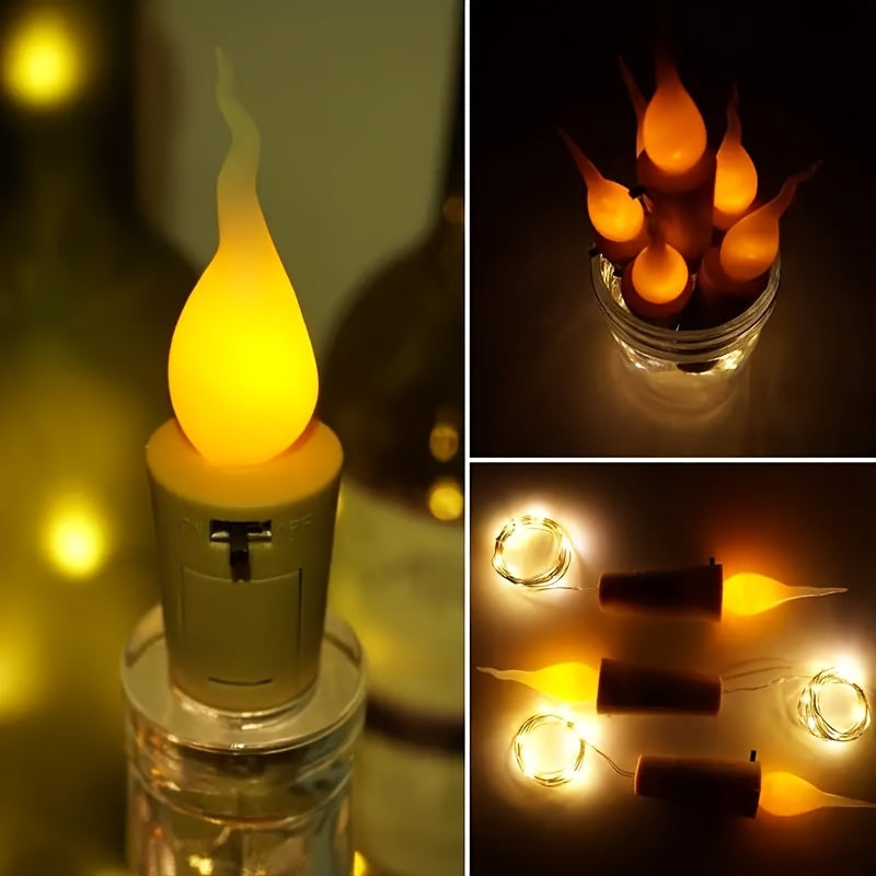 10 pieces LED Bottle Lights – Battery-powered Christmas and Party Decoration