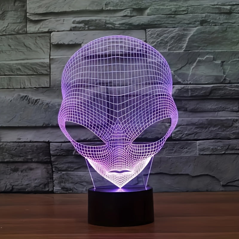 CosmicGlow - Candeeiro de Mesa 3D com Base Preta e Iluminação LED de 7 Cores