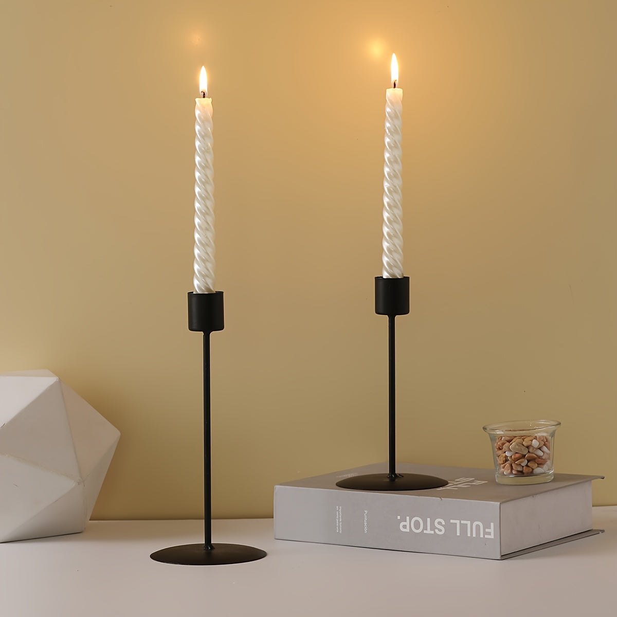 2 Pieces Metal Candle Holders – Table Decoration for Dinner, Wedding, and Holidays