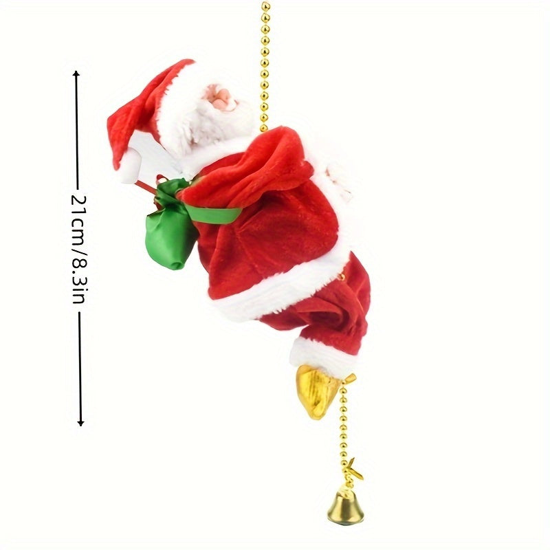 ClimbSanta - Climbing Rope Santa Ornament for Christmas Tree Decoration