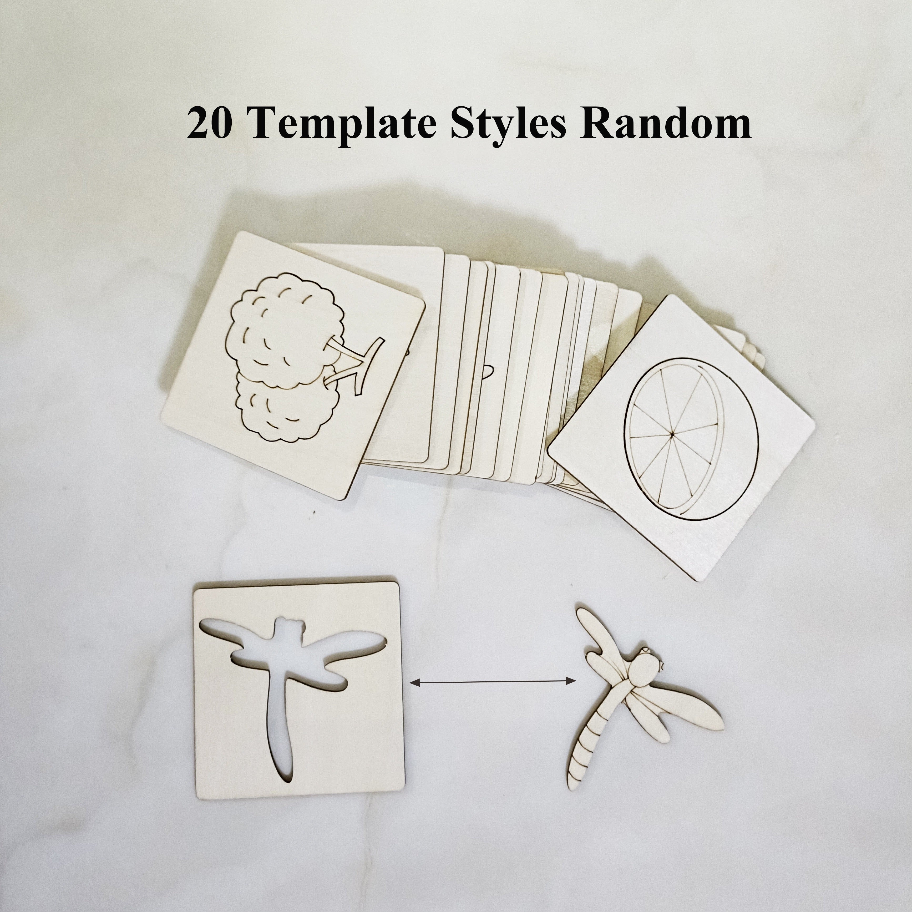 Set di Giocattoli per Disegnare Montessori da 20 Pezzi - Stencil in Legno per Pittura Fai-da-Te Giocattolo Educativo per Apprendimento