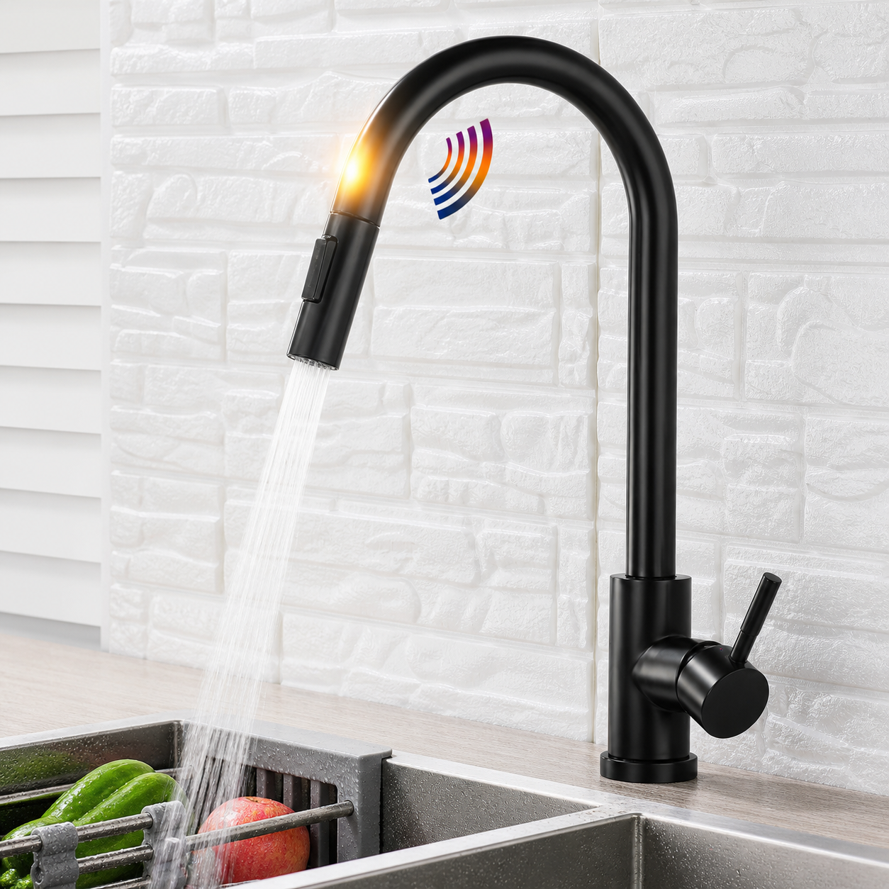 Kitchen Faucet Stainless Steel Pull Out Spray Modern Mixer Tap