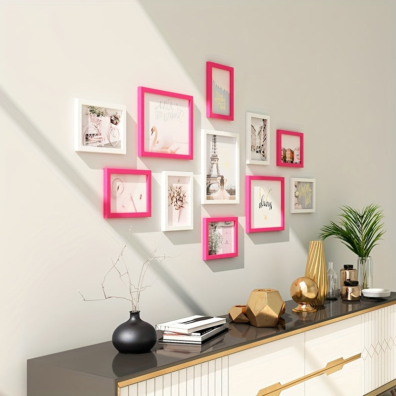 11-piece Gallery Photo Frame Set - Classic Style, Including Landscape Photos, Drill-Free Installation, Various Sizes for Living Room Decoration