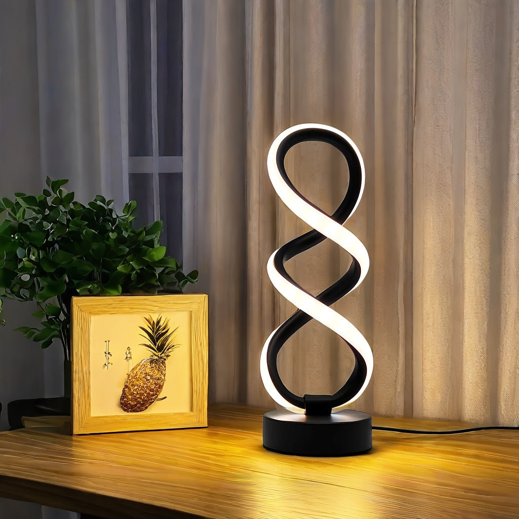 SpiraLux - Candeeiro de Mesa Espiral Moderno com Três Definições de Cor