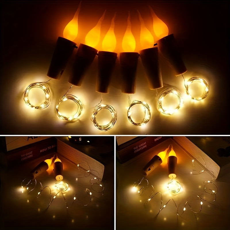 10 pieces LED Bottle Lights – Battery-powered Christmas and Party Decoration