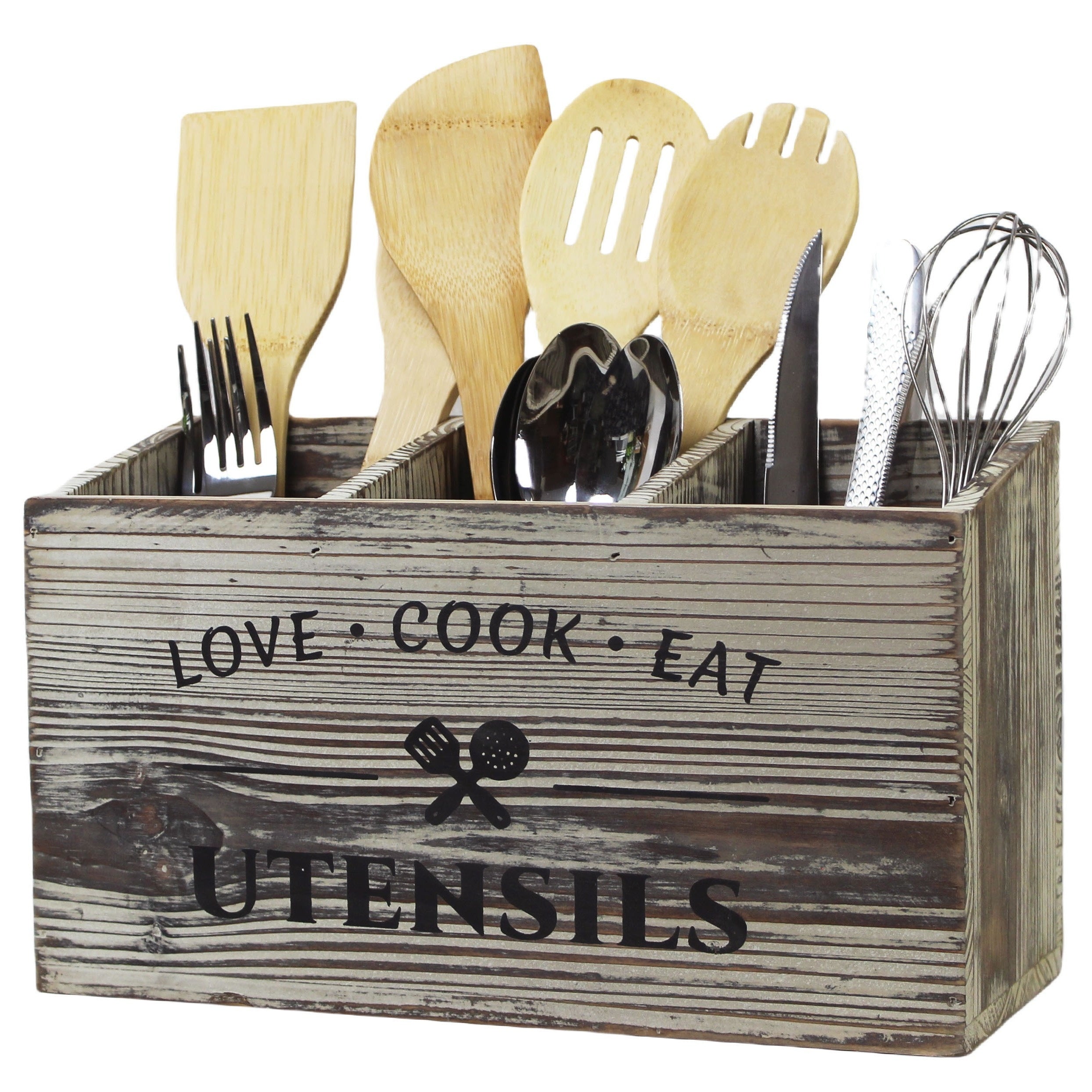 Caixa de Arrumação para Talheres de Madeira – Com Compartimentos para Cozinha, Quarto e Escritório